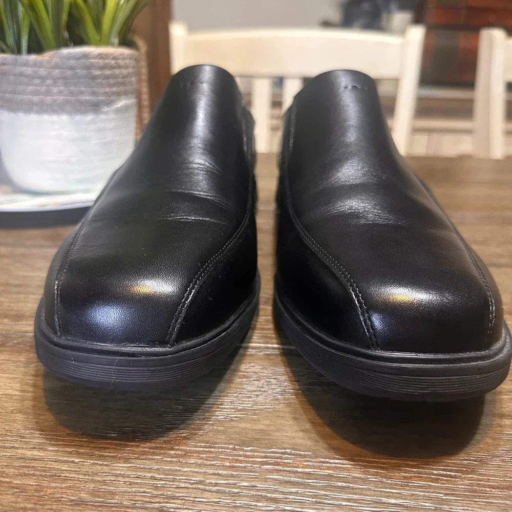 Nunn Bush Kore‎ Pro Mens Black Leather Slip On Loafers Gel Memory Foam 12M